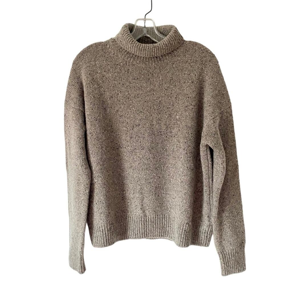 Vince Cashmere Fleck Turtleneck Sweater Taupe Ash size Small - Picture 4 of 11